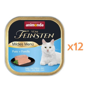 ANIMONDA Vom Feinsten Mildes Menü Nassfutter mit Truthahn und Forelle für adulte Katzen 12x100g