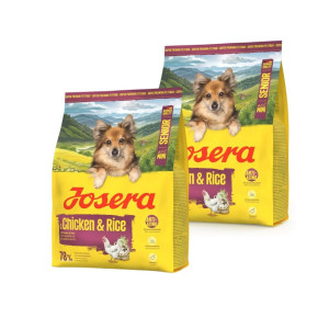 JOSERA Mini Senior Chicken and Rice glutenfreies Trockenfutter für ältere Hunde kleiner Rassen 2x900g