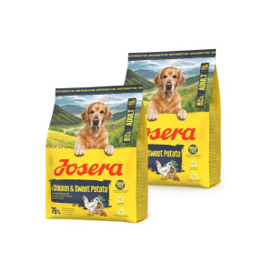 JOSERA Adult Chicken and Sweet Potato Trockenfutter für adulte aktive Hunde getreidefrei 2x900g