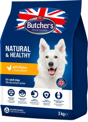 BUTCHER'S Natural&Healthy Trockenfutter mit Huhn für adulte Hunde 3 kg