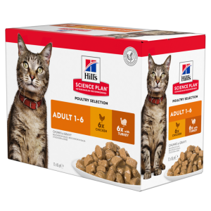 HILL'S Science Plan Feline Adult Multipack Poultry Selection 85 g x12