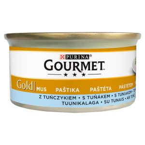 GOURMET Gold Nassfutter mit Thunfisch Mousse für adulte Katzen 24x85 g