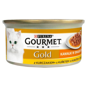 GOURMET Gold Sauce Delights Nassfutter mit Huhn in Soße für adulte Katzen 12x85 g