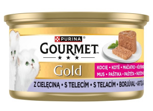 GOURMET Gold Nassfutter mit Kalb Mousse für Kätzchen 12x85g