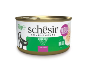 SCHESIR Nassfutter Huhn mit Reis in Brühe für Katzen 6x70 g