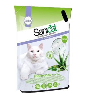 SANICAT Diamonds Aloe Vera absorbierende Katzenstreu 5 L