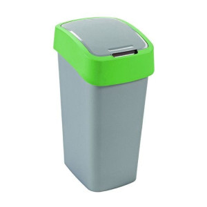 CURVER Mülleimer FLIP BIN 45L silber/grün