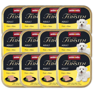ANIMONDA Vom Feinsten Nassfutter mit Pute und Käse für adulte Hunde 12x150g