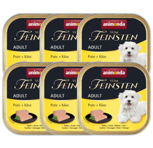 ANIMONDA Vom Feinsten Nassfutter mit Pute und Käse für adulte Hunde 6x150g
