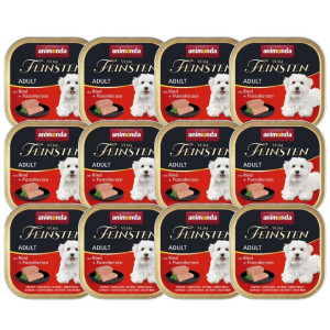 ANIMONDA Vom Feinsten Nassfutter mit Rind und Putenherzen für adulte Hunde 12x150g