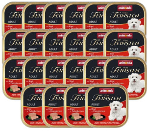 ANIMONDA Vom Feinsten Nassfutter mit Rind und Putenherzen für adulte Hunde 22x150g