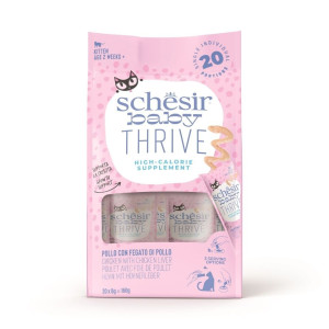 SCHESIR Baby Thrive Hähnchen mit Hühnerleber in Cremesauce für Kätzchen 20x8 g