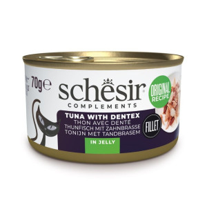 SCHESIR Complements Nassfutter Thunfisch mit Zahnbrasse in Gelee für Katzen 70 g