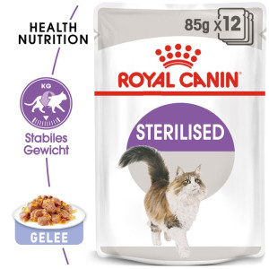ROYAL CANIN Sterilised in Gelee Nassfutter in Gelee für kastrierte Katzen 24 x 85 g