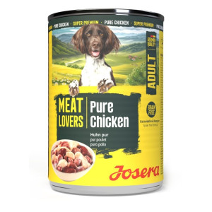 JOSERA Meat Lovers Nassfutter mit Huhn für adulte Hunde getreidefrei 400 g