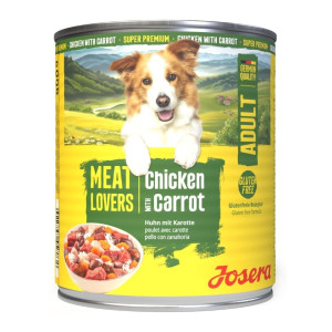 JOSERA Meat Lovers Nassfutter mit Huhn und Karotte für adulte Hunde glutenfrei 800 g