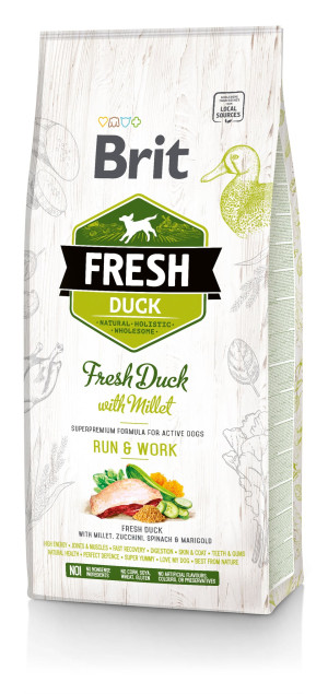 BRIT Fresh duck with millet active run & work 12 kg
