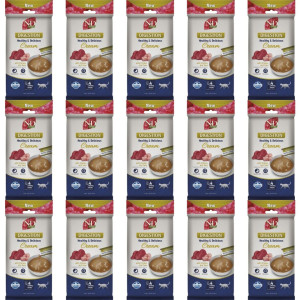 FARMINA N&D Quinoa Digestion cremiger Snacks mit Huhn und Thunfisch für Katzen mit empfindlicher Verdauung 15x60 g