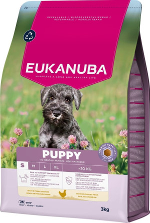 EUKANUBA Puppy Trockenfutter mit Huhn für Welpen kleiner Rassen 3 kg