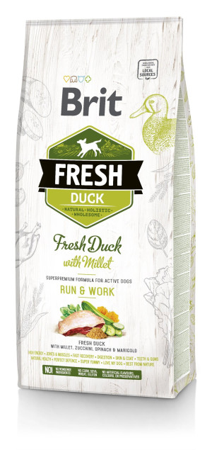 BRIT Fresh duck with millet active run & work 2,5 kg