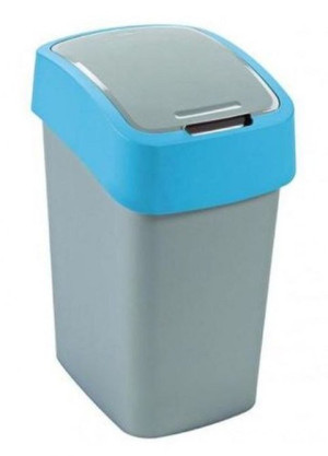 CURVER Mülleimer "FLIP BIN" 25 L silber/blau