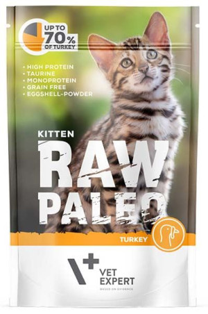 VETEXPERT Katzen-Nassfutter Raw Paleo Kitten Truthahn 100g