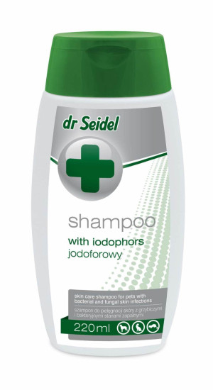 DERMAPHARM Dr Seidel Jodophor Shampoo für Hunde 220 ml für bakterielle und Pilzinfektionen der Haut