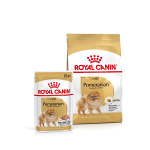 ROYAL CANIN Trockenfutter Pomeranian Adult 1.5 kg + Nassfutter Pomeranian Adult 12x85g