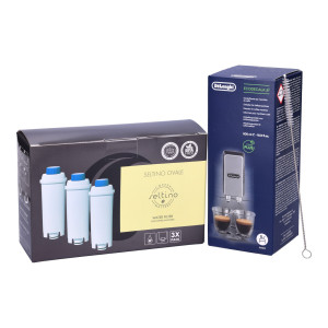 ZESTAW: 3x Filtr Seltino Ovale zamiennik do Delonghi DLS C002 DLSC002 + odkamieniacz Ecodecalk 500ml + szczoteczka