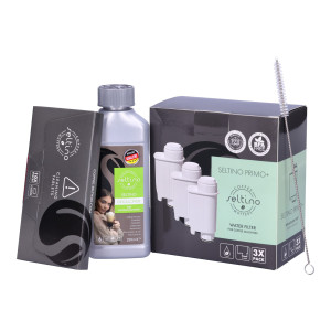 ZESTAW: 3x Filtr Seltino PRIMO+ zamiennik do Intenza+ CA6702 + odkamieniacz 250ml + tabletki czyszczące + szczoteczka