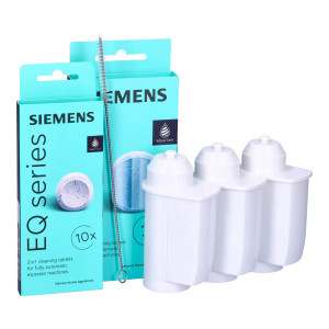 ZESTAW: Filtr do ekspresu Siemens Bosch, Seltino Primo 3pack - zamiennik dla BRITA Intenza TZ70003 + tabletki Siemens TZ80002 TZ80001 + szczoteczka