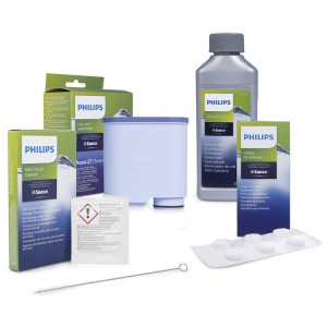 ZESTAW: Filtr Philips Saeco CA6903 AquaClean + odkamieniacz CA6700 + tabletki CA6704 + proszek CA6705 + szczoteczka