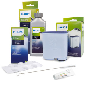 ZESTAW: Filtr Philips Saeco CA6903 AquaClean + odkamieniacz CA6700 + tabletki odtłuszczające CA6704/10 + smar Seltino 5g + szczoteczka