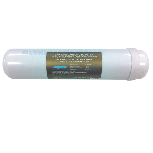 Filtro In Linea Car 3011c Gold Carbon Block 12 Pollici Micron 5 Filtri Acqua Italia®