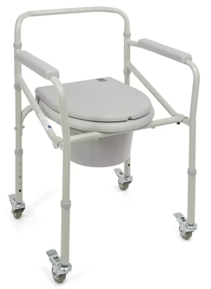 Krzesło toaletowe WC sanitarne na kółkach regulowane składane Timago