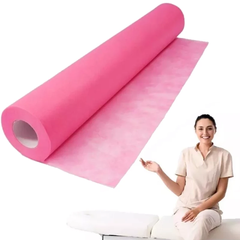 Podkład włókninowy w rolce 60cm x 50m różowy, jednorazowy, do gabinetów medycznych EKO HIGIENA