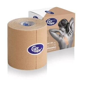 Taśma kinezjologiczna do tapingu 7,5 cm x 5 m szeroka, beżowa XXL Curetape