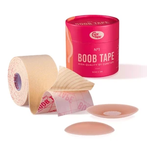 Taśma modelująca biust z efektem push-up i nasutnikami, hipoalergiczna, 5 cm x 5 m beżowa CureTape