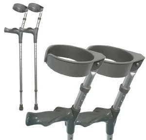 Kule łokciowe ortopedyczne (2 szt.) z ruchomą obejmą przedramienia i ergonomicznym, miękkim uchwytem ARmedical