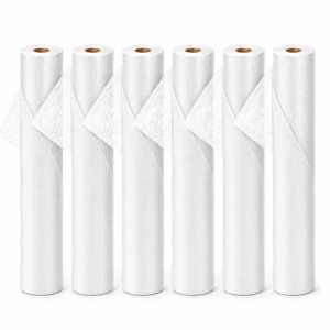 Zestaw 6 sztuk - podkład włókninowy w rolce 60cm x 50m biały, jednorazowy na łóżko do gabinetów medycznych