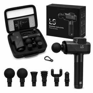 Pistolet do masażu mięśni, masażer wibracyjny z 6 końcówkami i etui Line Sport