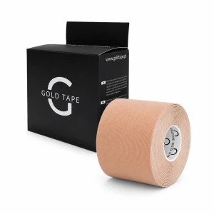 Taśma do kinesiotapingu, plastry do oklejania całego ciała 5 cm x 5 m, hipoalergiczne z mocnym klejem Gold Tape