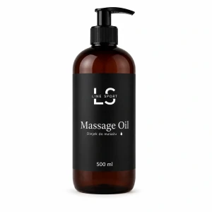 Olejek do masażu ciała 500 ml, naturalny, bezzapachowy z olejkiem arganowym i witaminą E Line Sport