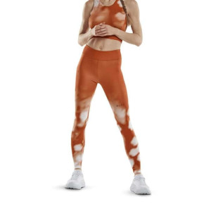 Legginsy damskie sportowe treningowe z kieszeniami pomarańczowe Bloom CEP
