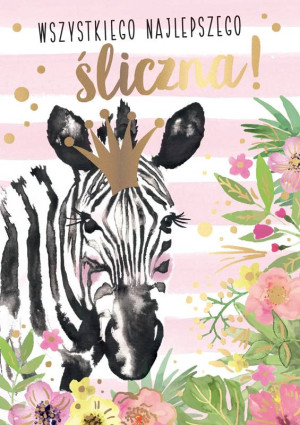 Karnet Wszystkiego najlepszego Zebra