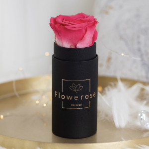 Koralowa wieczna róża czarny flowerbox CLASSIC MINI