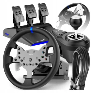 PXN-V99 — kierownica z Force Feedback (270°/900°), 3 pedały i skrzynia 6+R (PC/PS3/PS4/Xbox One/Switch)