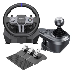 PXN V9 Gen2 — kierownica 270°/900°, enkoder 16-bit, pedały Hall, skrzynia 6+R, RGB (PC/PS4/Xbox/Switch)