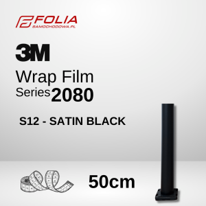 3M Folia S12 50cm Satin Black Czarna Satyna | szer. 50cm