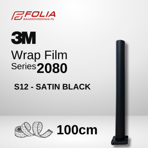 3M Folia S12 100cm Satin Black Czarna satyna | szer. 100cm